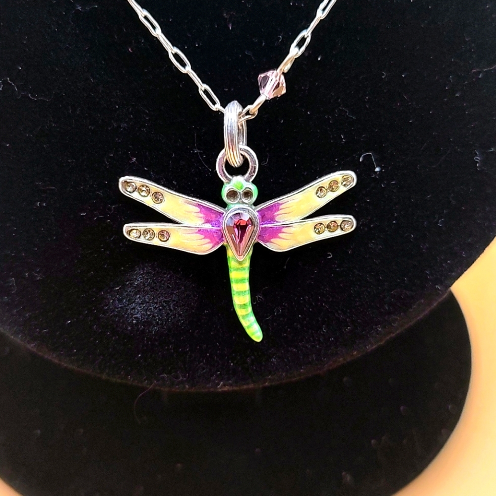Colorful Dragonfly Pendant Necklace